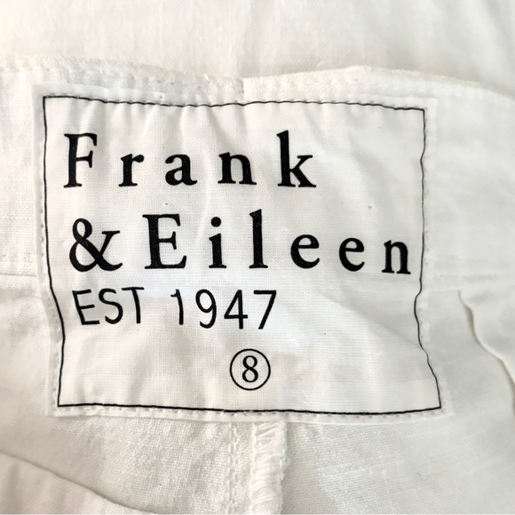 Frank & Eileen Wexford Wide Leg Pants Linen Blend White Size 8 - Picture 12 of 13